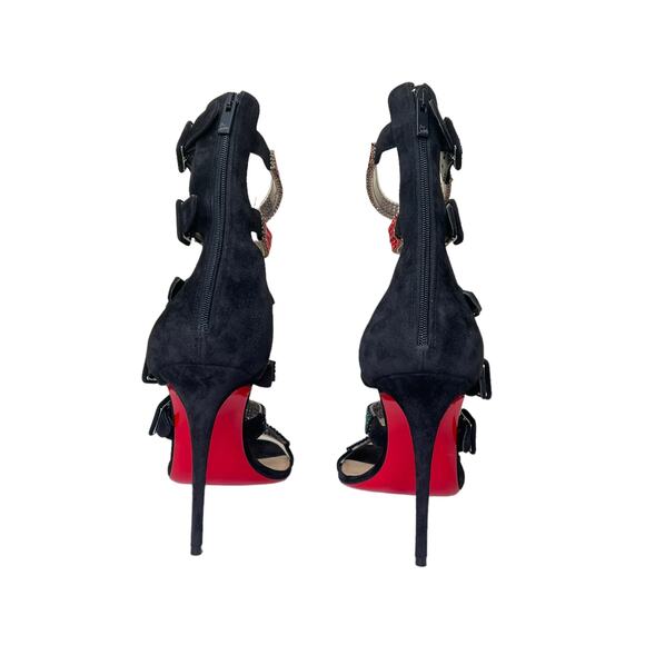 Christian Louboutin Raynibo 100 Crystal Embellished Sandals Rainbow Size EU 38.5 - Picture 3 of 11